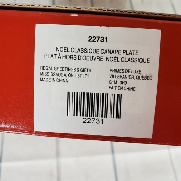 Fitz and Floyd Noel Classique Canape Plate Holly Berries 2004 - Picture 9 of 9